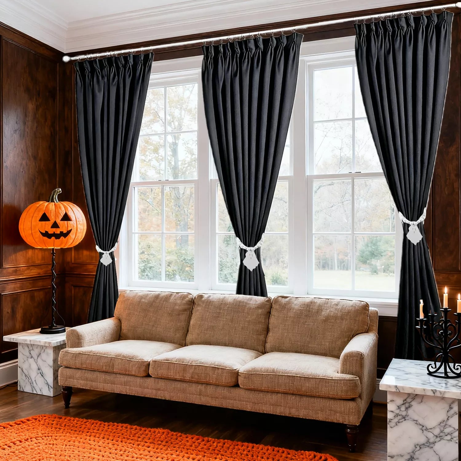 How to decorate the kitchen and living room with Halloween curtains? (Creative ideas for Halloween decorative curtains)