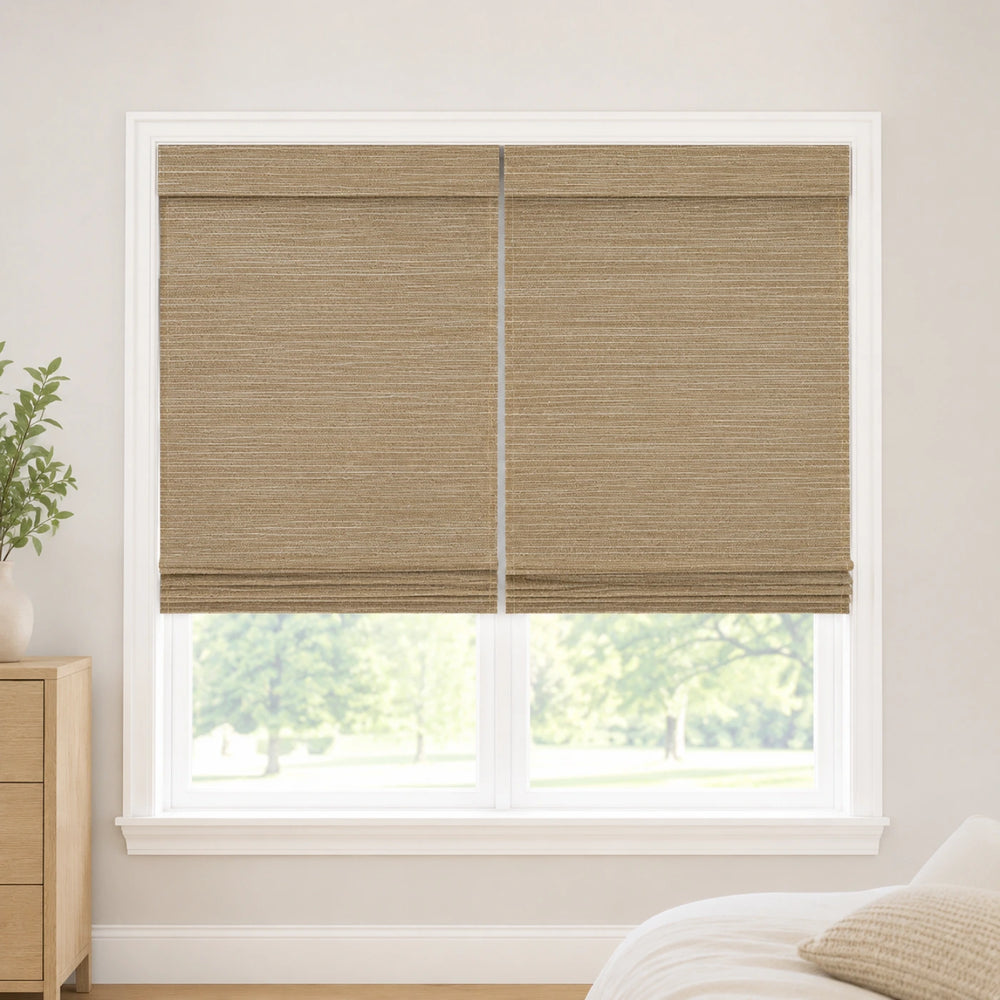 Custom Hazel 2 Shades on 1 Headrail Bamboo Shades - 2 Shades on 1 Headrail - 2 Shades on 1 Headrail H11-1