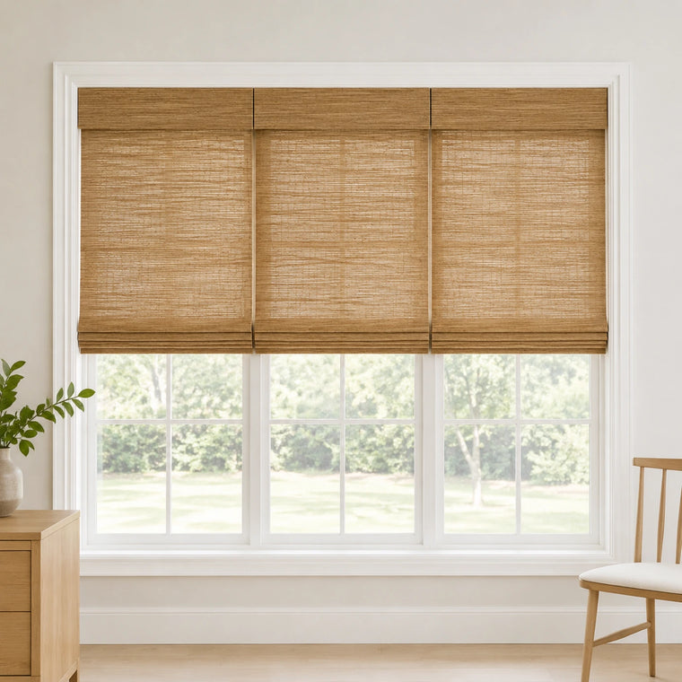Custom Hazel 3 Shades on 1 Headrail Bamboo Shades - 3 Shades on 1 Headrail - 3 Shades on 1 Headrail H11-1