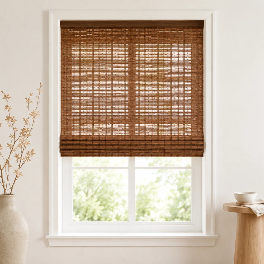 Custom Hazel Chestnut Top Down Bottom Up Bamboo Shades - Top Down Bottom Up - Chestnut H11-2