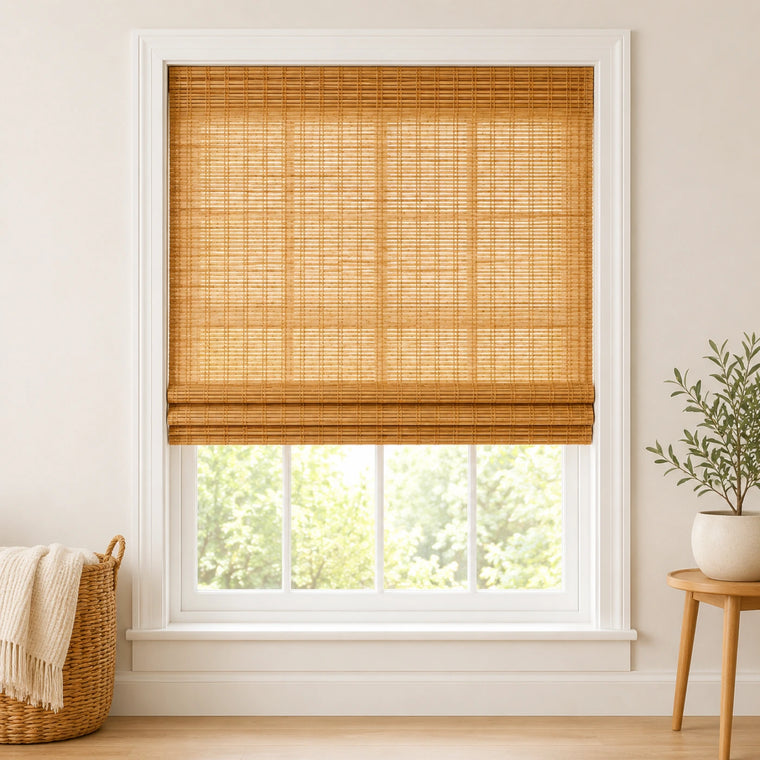 Custom Ivy Amber Top Down Bottom Up Bamboo Shades - Top Down Bottom Up - Amber DXP-03