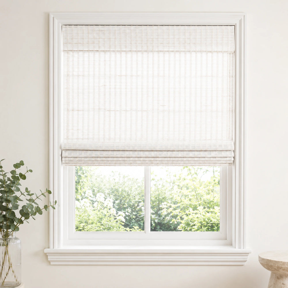 Custom Ivy Snow Top Down Bottom Up Bamboo Shades - Top Down Bottom Up - Snow DC01-01
