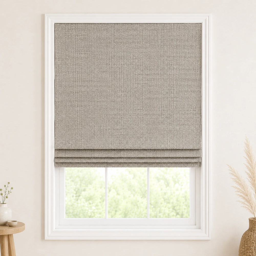 Custom Natural Sesame Gray Woven Bamboo Shades - Standard - Sesame Gray NU-10