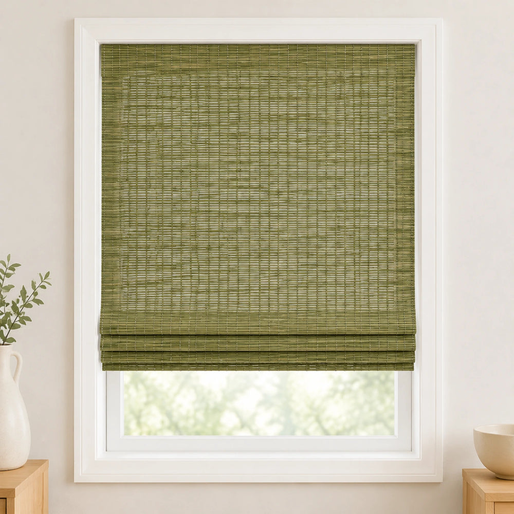 Custom Nomi Avocado Woven Bamboo Shades - Standard - Avocado NA1323