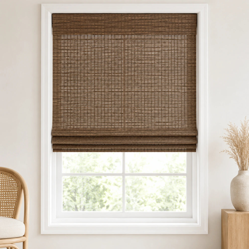 Custom Nomi Tree Bark Woven Bamboo Shades - Standard - Tree Bark NA1903