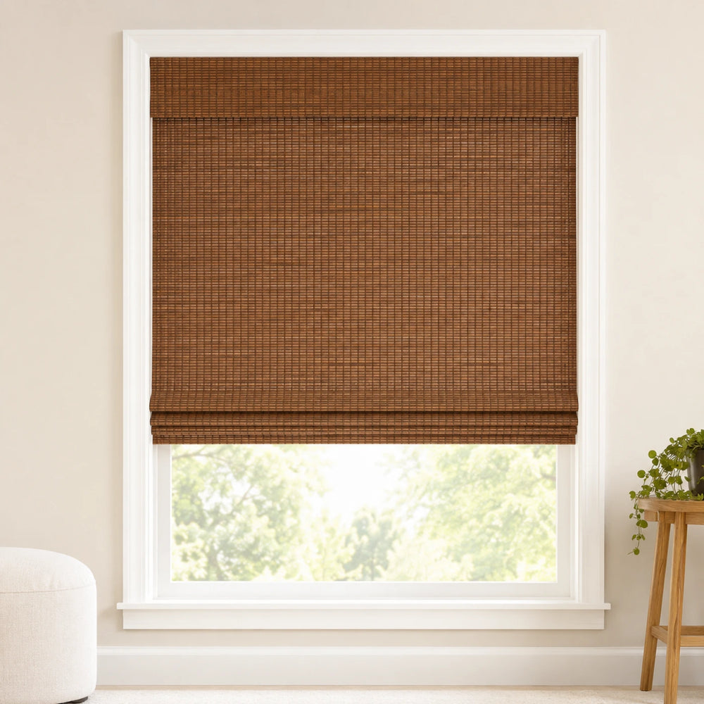 Custom Nomi Brown Top Down Bottom Up Bamboo Shades - Top Down Bottom Up - Brown NA2003