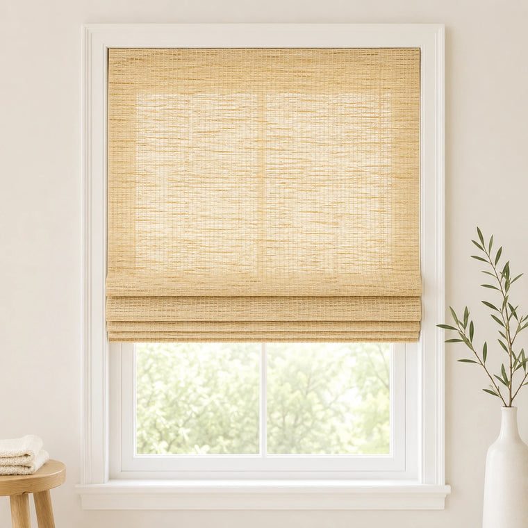 Custom Nomi Butter Top Down Bottom Up Bamboo Shades - Top Down Bottom Up - Butter NA0705