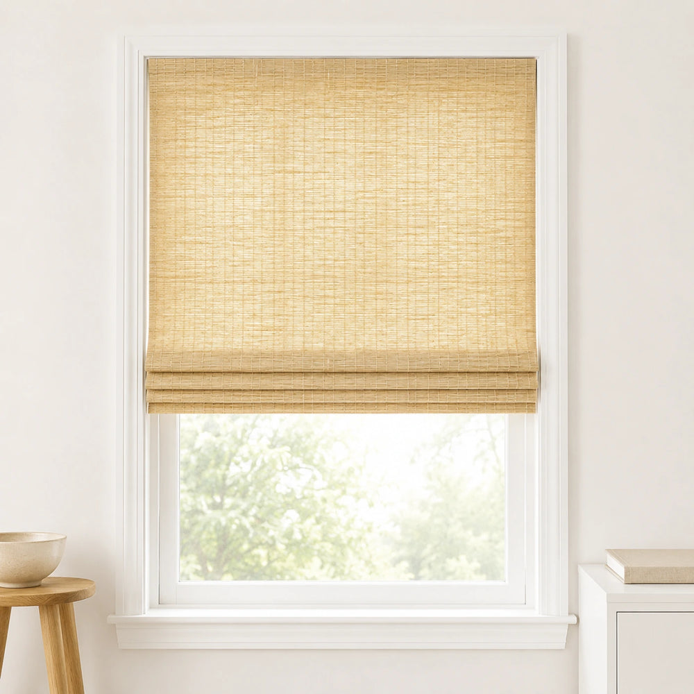 Custom Nomi Cheese Top Down Bottom Up Bamboo Shades - Top Down Bottom Up - Cheese NA0201