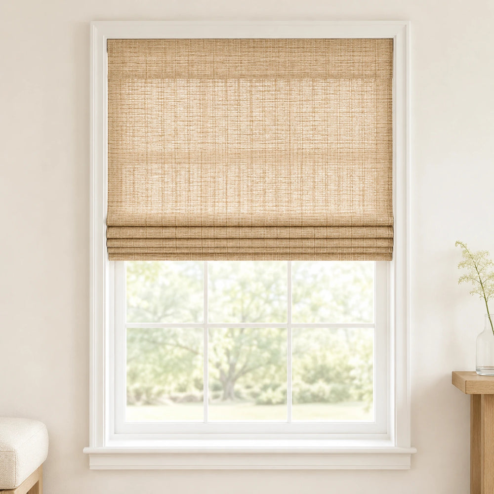 Custom Nomi Sandstone Top Down Bottom Up Bamboo Shades - Top Down Bottom Up - Sandstone NA002