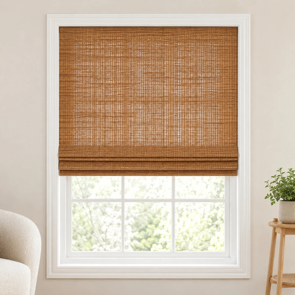 Custom Ramie Cinnamon Top Down Bottom Up Bamboo Shades - Top Down Bottom Up - Cinnamon 0833N