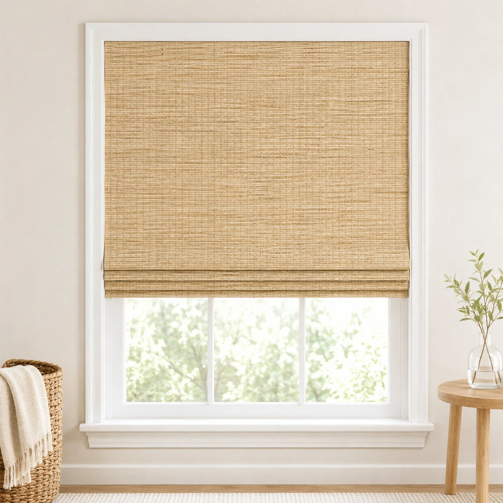Custom Willow Wheat Woven Bamboo Shades - Standard - Wheat W07-1