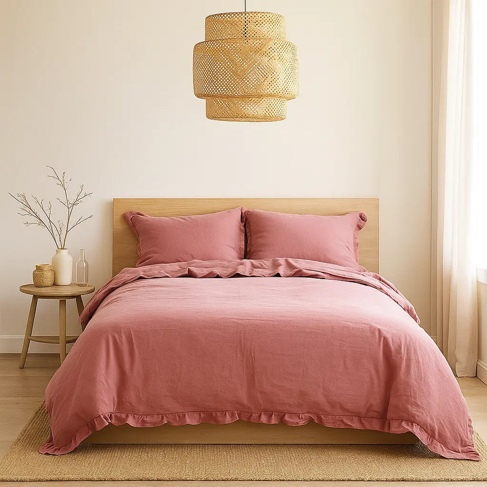 French Flax Ruffle Duvet Cover - Fredesigner