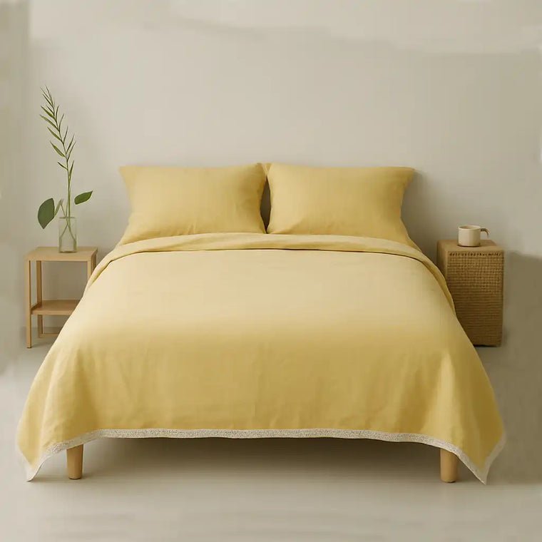 3-Pieces Lace Ruffled Bedding Comforter Set - Fredesigner