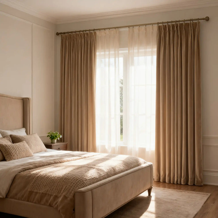 brown velvet curtains