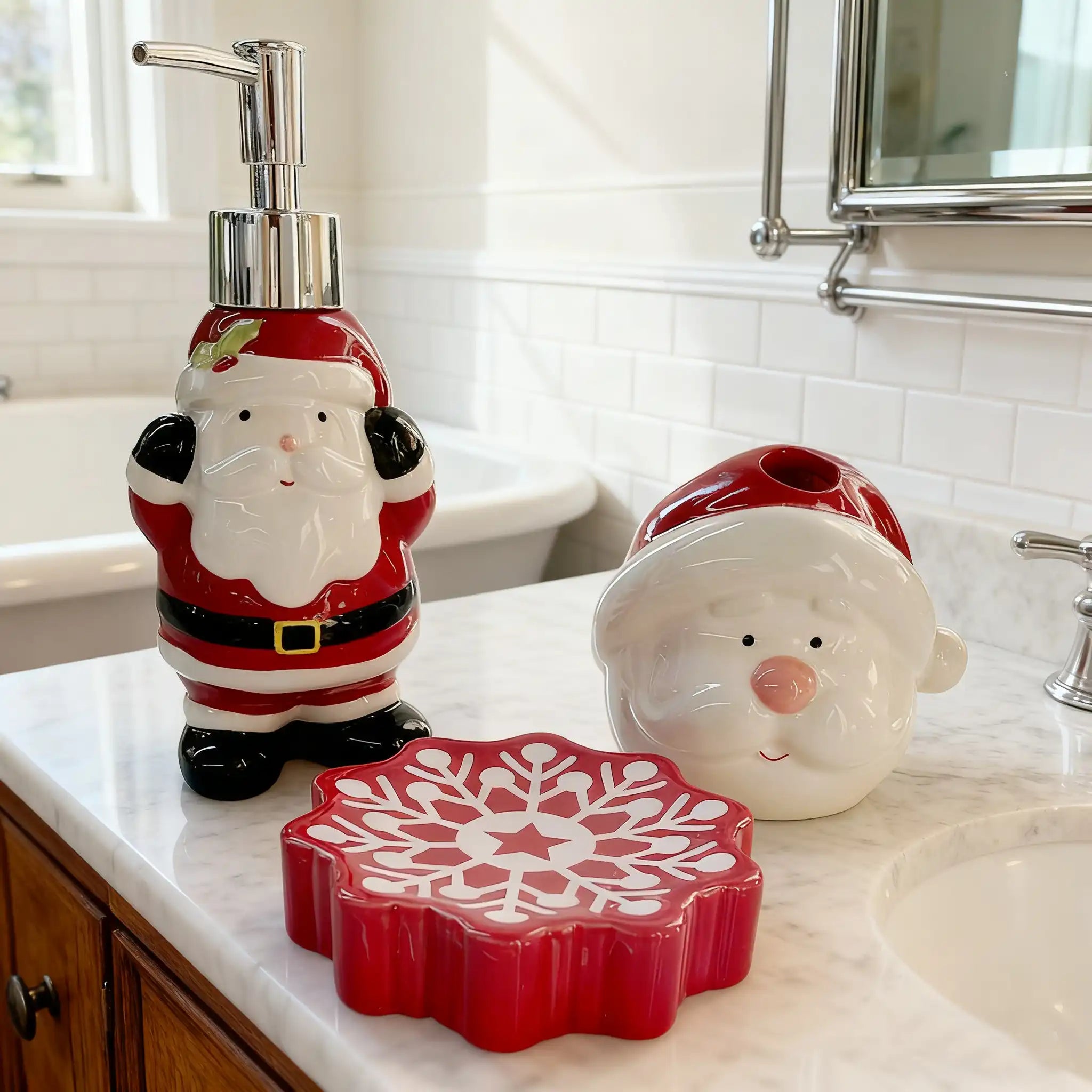 Christmas Bathroom Accessories Set - Fredesigner