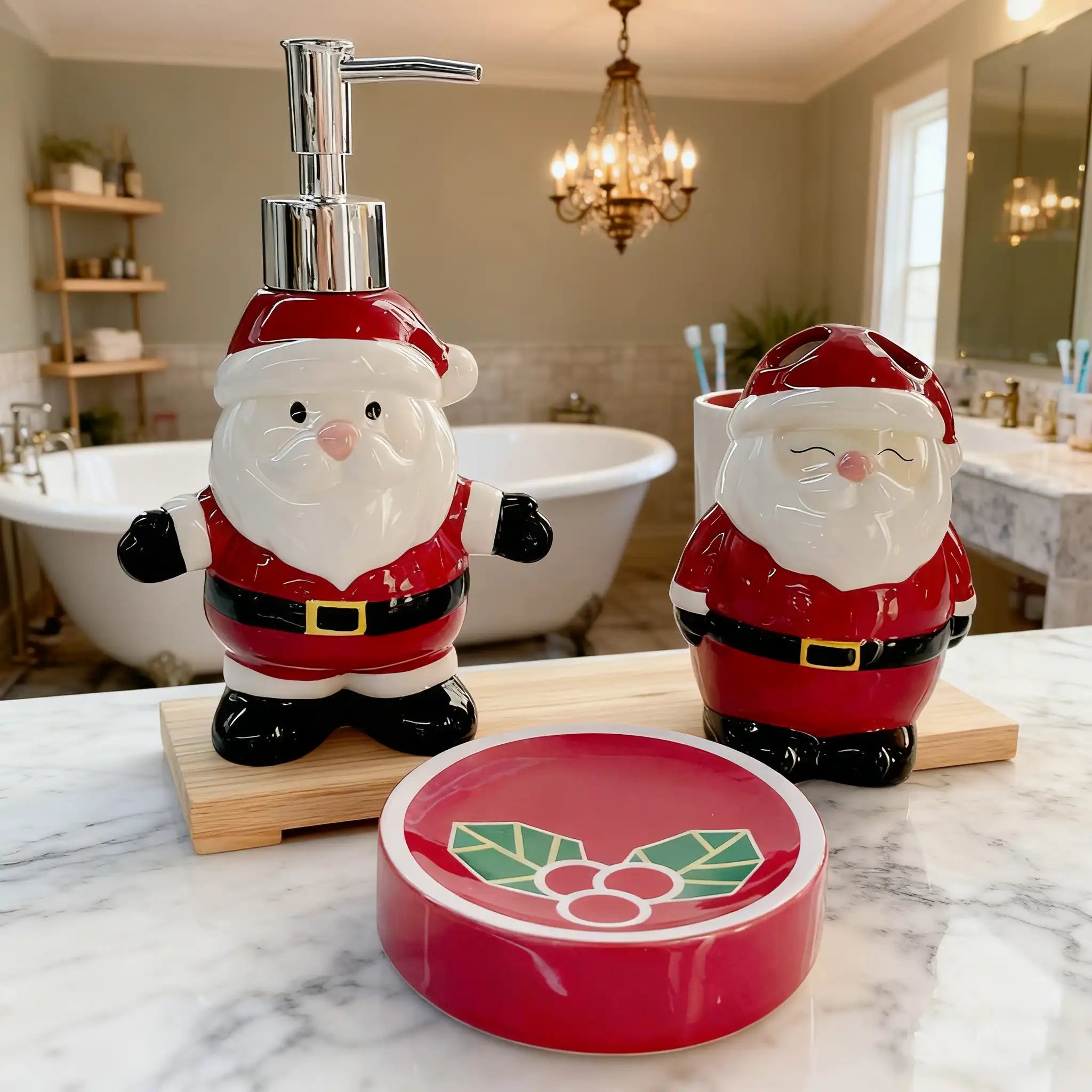 Christmas Bathroom Accessories Set - Fredesigner
