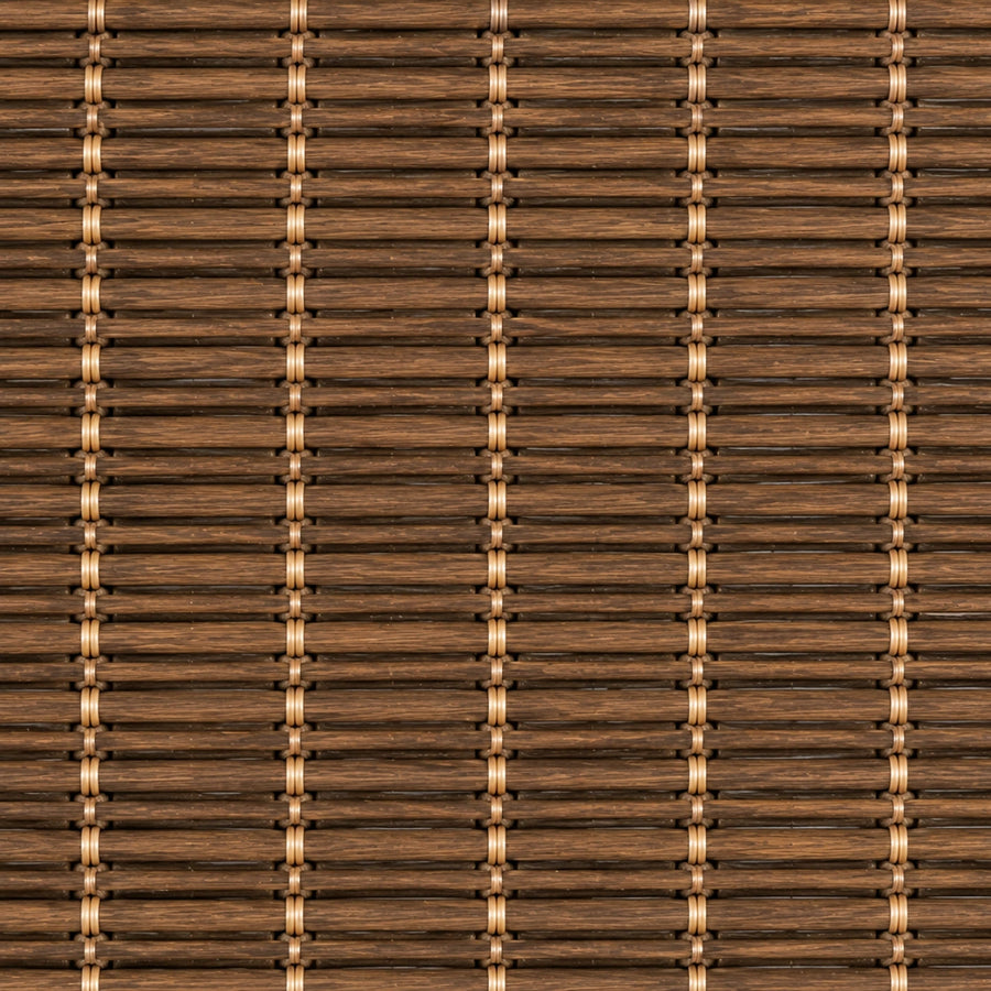 Custom Nomi Brown Woven Bamboo Shades - Brown woven bamboo material close-up