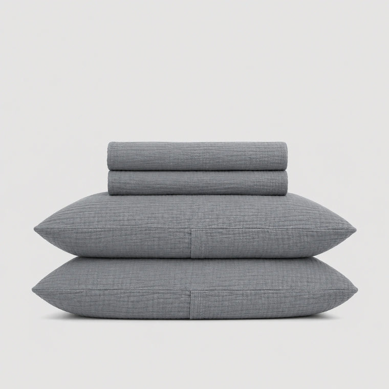 2 Layers Gauze Cotton Muslin Pillowcovers 2-pieces - Fredesigner