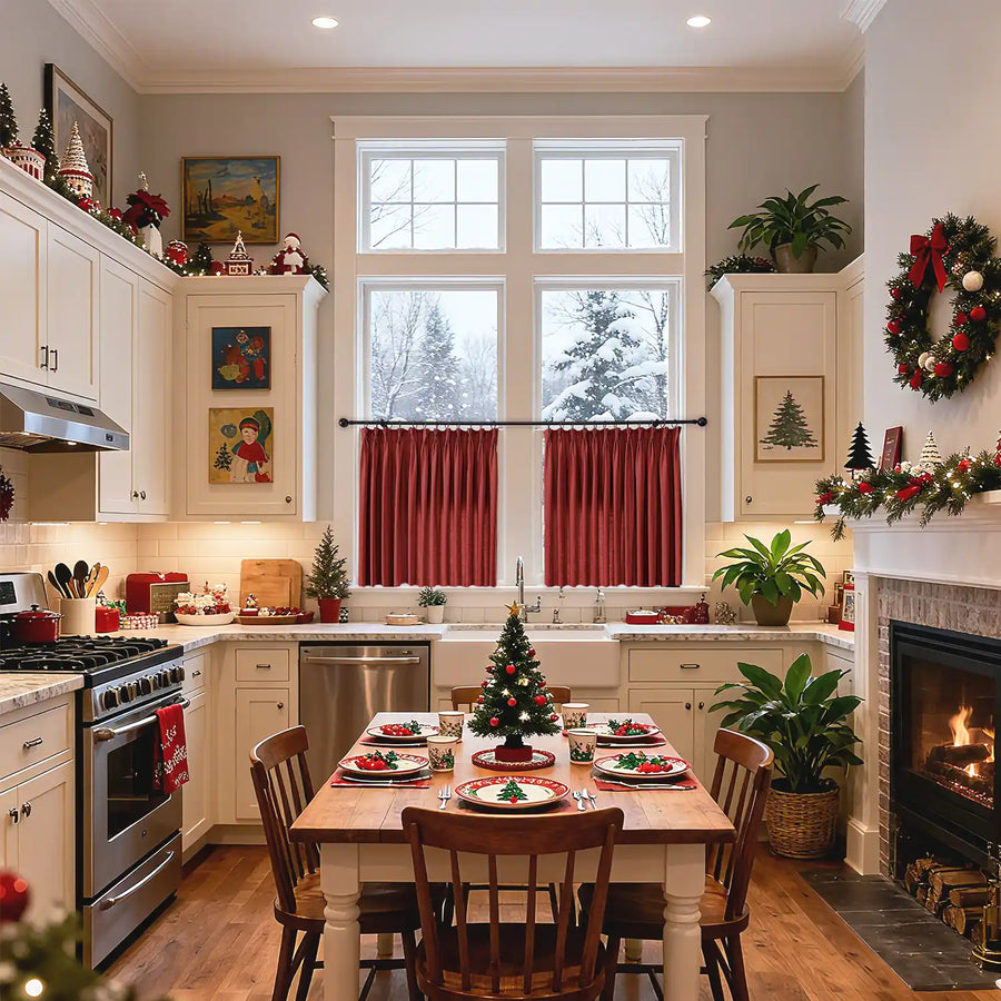 Customized Kitchen Curtains For Christmas