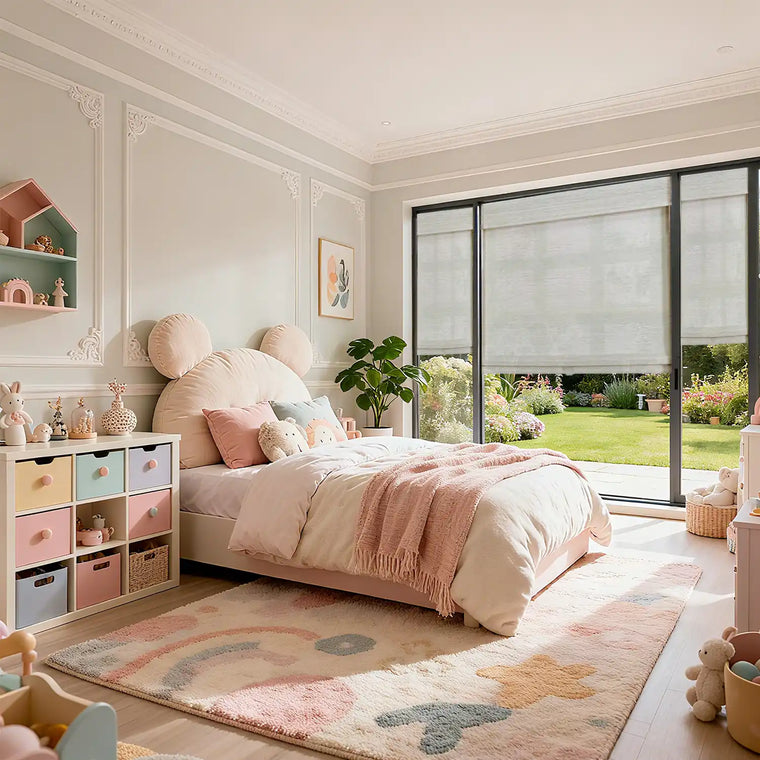 roman shades with curtains