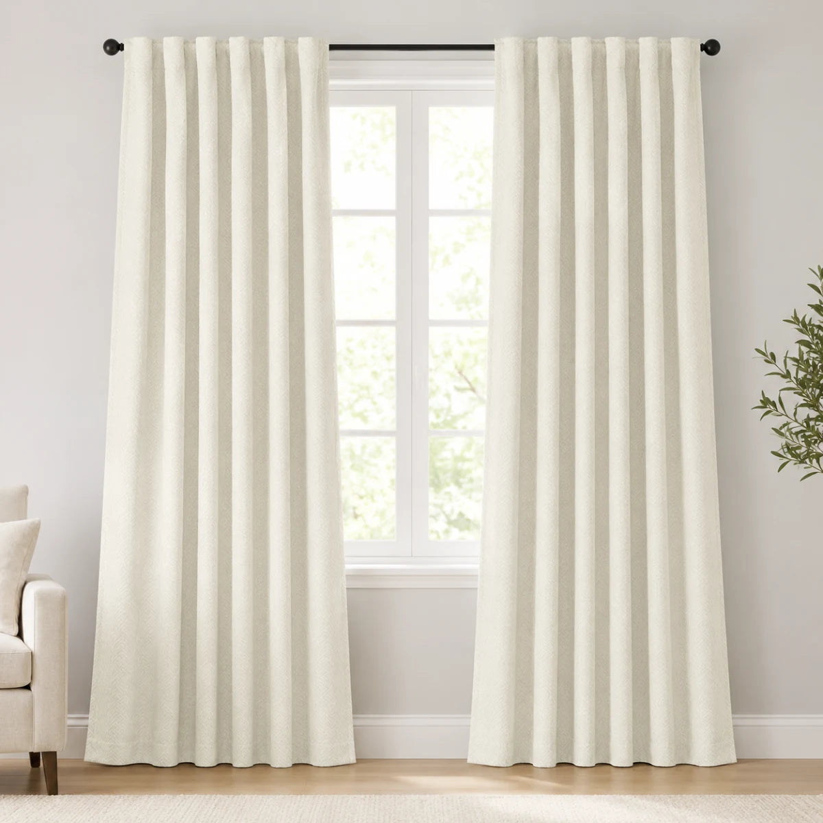 Christmas Baby Nursery Curtains Chevrons - #BLJ17-0 Paper White browser generated product photo