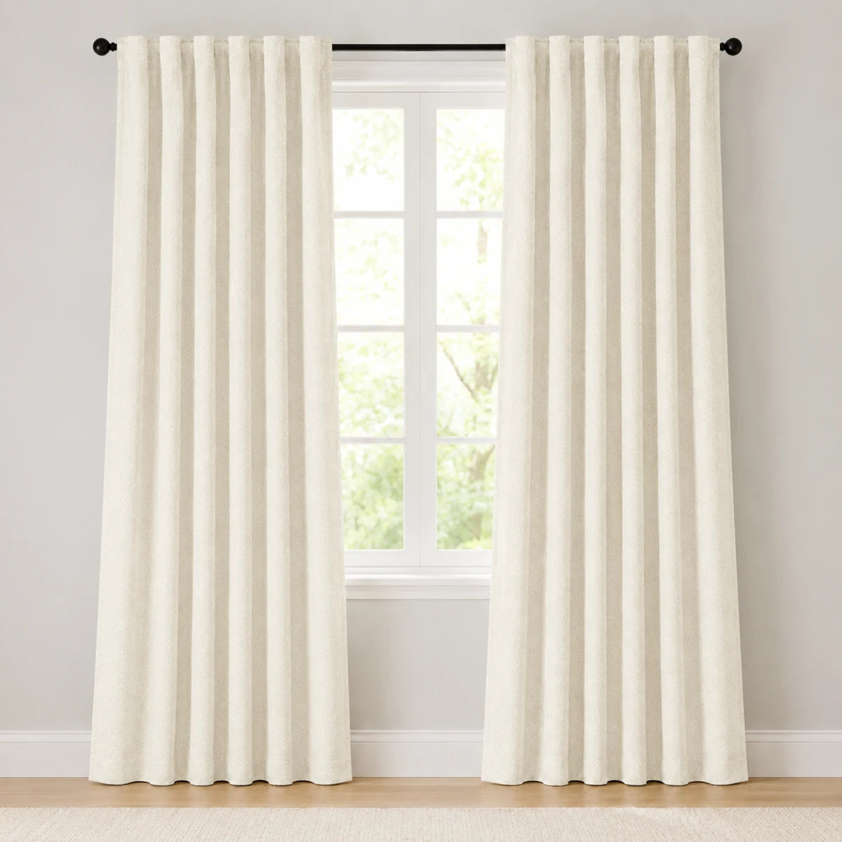 Christmas Baby Nursery Curtains Chevrons - #BLJ17-1 Ivory White browser generated product photo