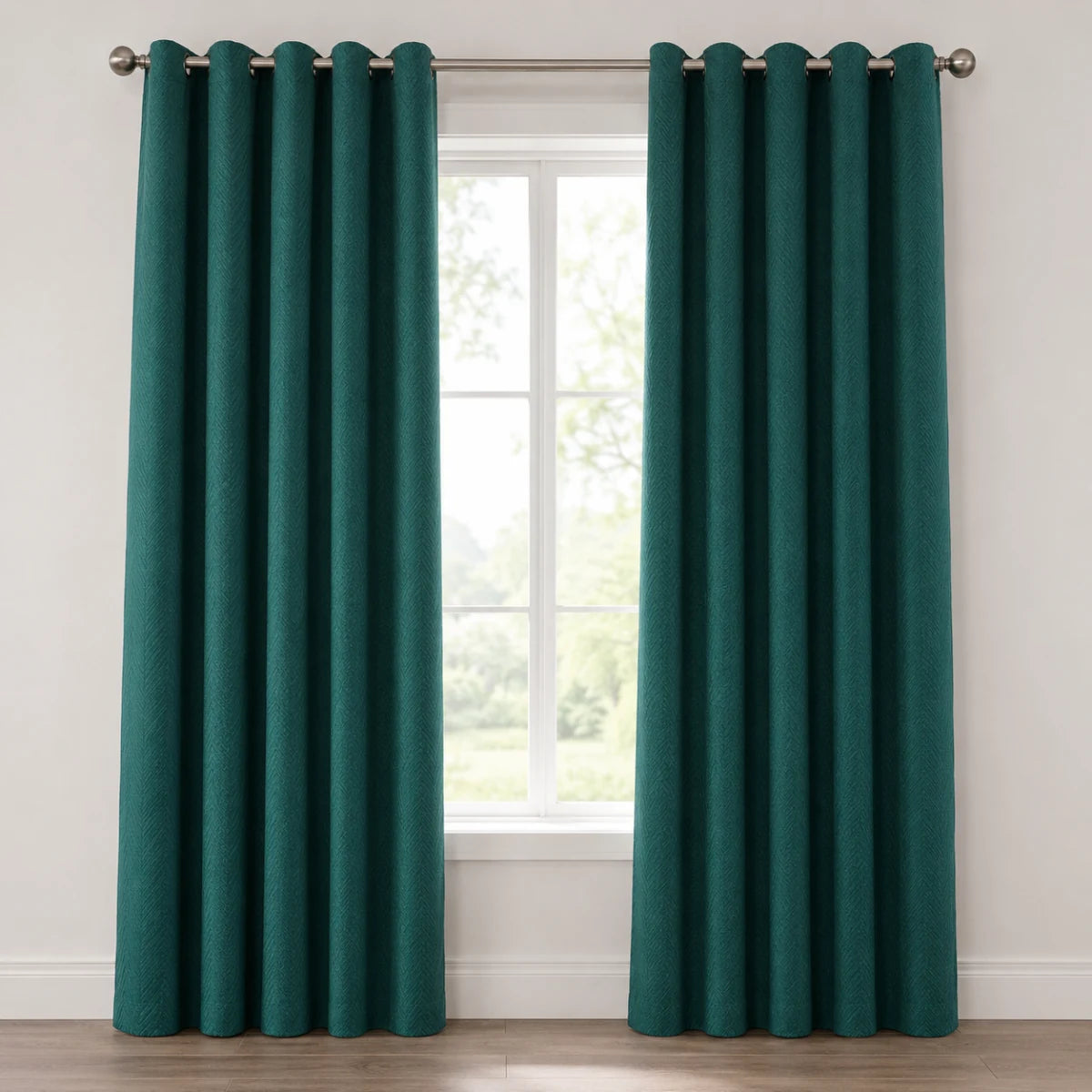 Christmas Baby Nursery Curtains Chevrons - #BLJ17-16 Everglade Teal browser generated product photo
