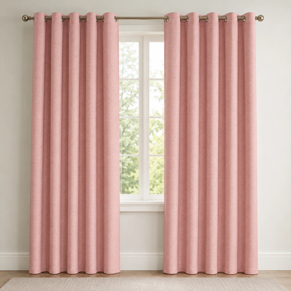 Christmas Baby Nursery Curtains Chevrons - #BLJ17-20 Pink browser generated product photo