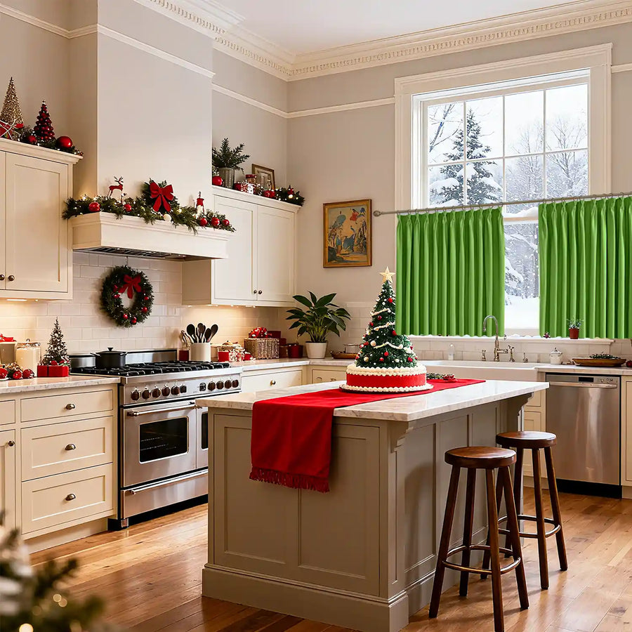 christmas kitchen curtain