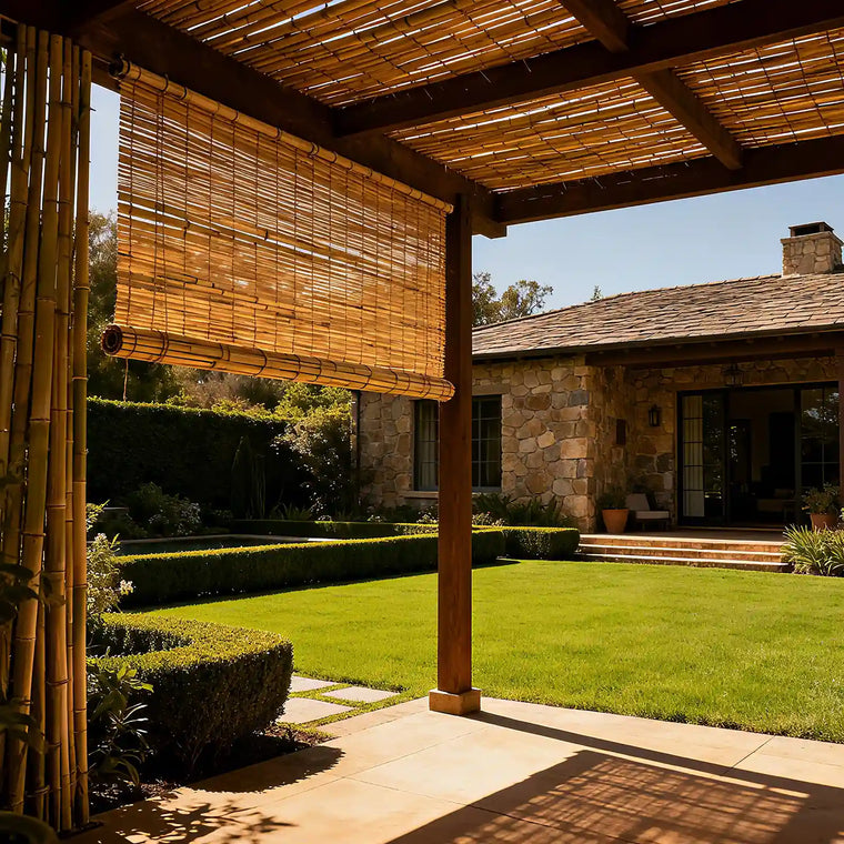 Outdoor Curtain Custom Roman Shades - Hundred - Fredesigner