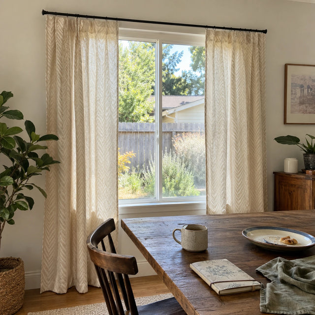 Fredesigner homepage first image - Chevrons Custom Linen Curtains