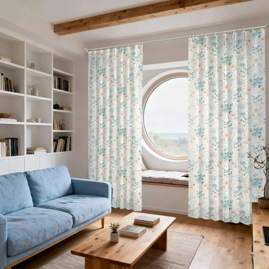flower living room curtains