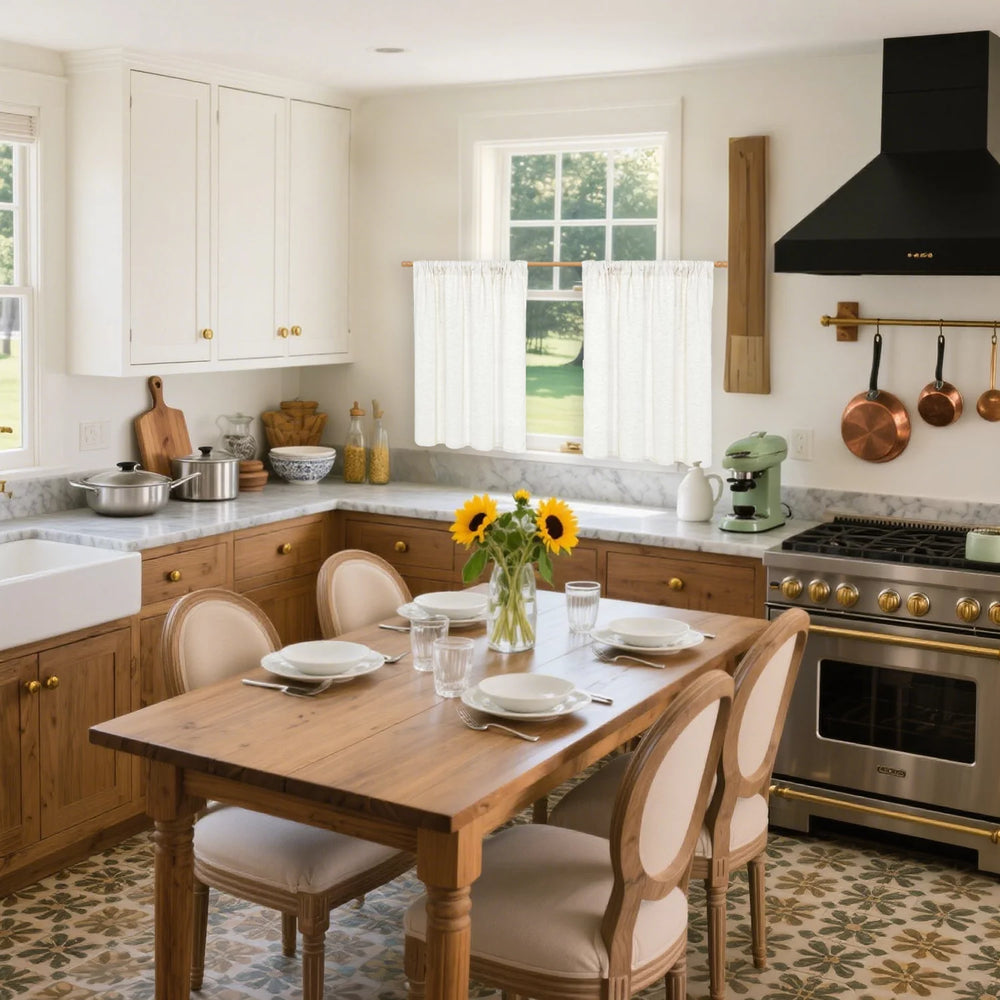 Linen cafe curtains for kitchen kitchen dining room curtains【Moab】
