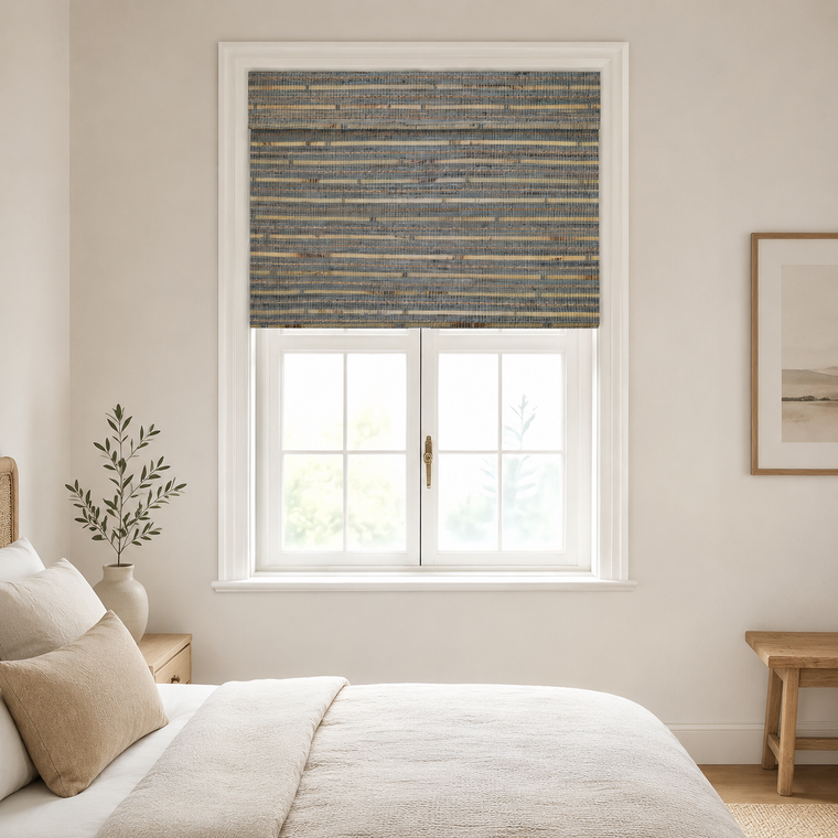 Custom Hazel Ashwood Pine Woven Bamboo Shades - Ashwood Pine H11-8