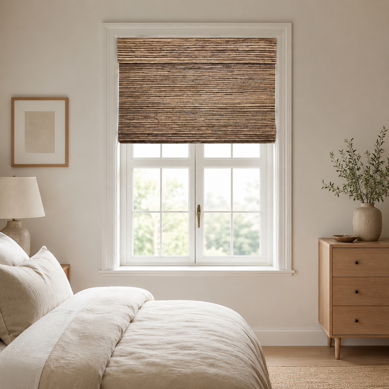 Custom Hazel Chestnut Woven Bamboo Shades - Chestnut H11-2