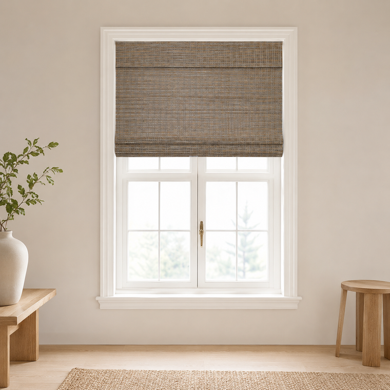 Custom Hazel Olive Ash Woven Bamboo Shades - Olive Ash H11-9