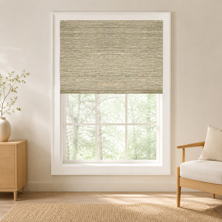 Custom Natural Prairie Woven Bamboo Shades - Prairie NU-07