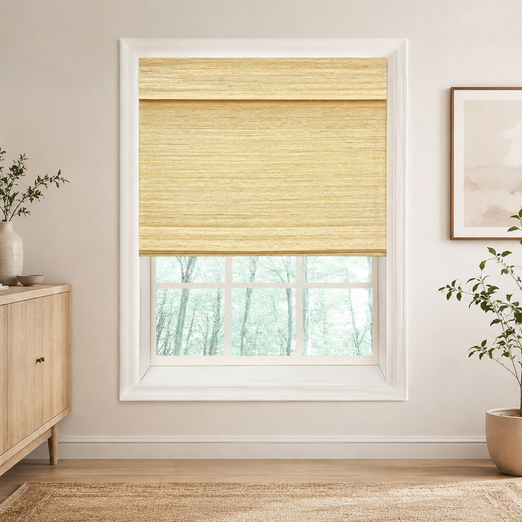 Custom Nomi Cheese Woven Bamboo Shades - Cheese NA0201