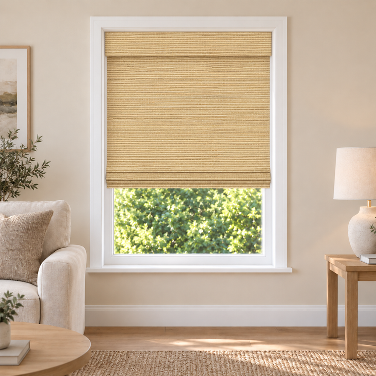 Auvia Edit NA0201 woven shade in a furnished American living room