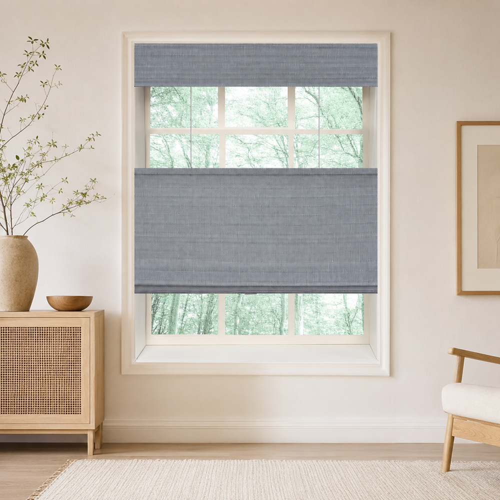 Custom Nomi Cobblestone Top Down Bottom Up Bamboo Shades - Cobblestone NA5302