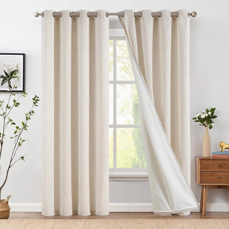 Linen Grommet Blackout Curtains Chevrons