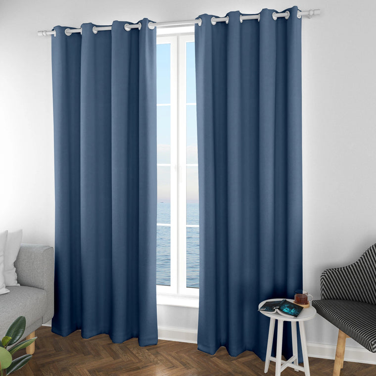 Custom Navy Blue Curtain 100% Blackout - Fredesigner