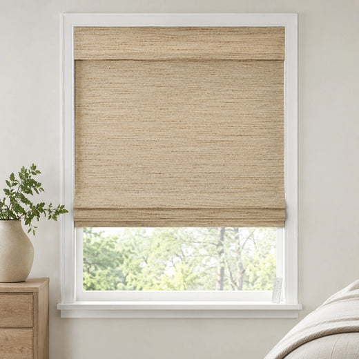 Custom Hazel Motorized Bamboo Shades and Blinds - motorized woven bamboo shade