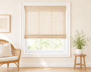 Custom Hazel Pale Almond Woven Bamboo Shades - Standard - Pale Almond H11-4