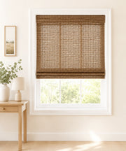 Custom Hazel Pecan Woven Bamboo Shades - Standard - Pecan H11-1