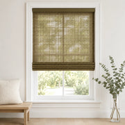 Custom Hazel Olive Ash Top Down Bottom Up Bamboo Shades - Top Down Bottom Up - Olive Ash H11-9