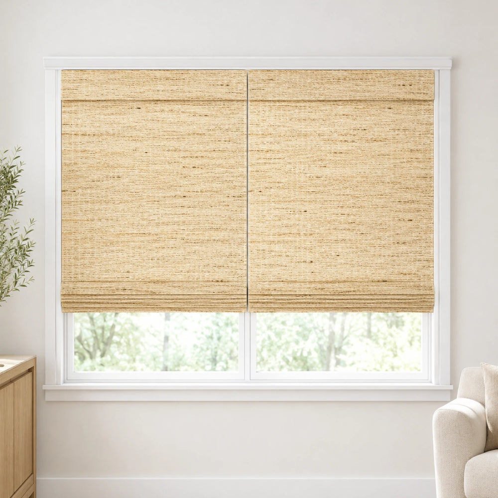 Custom Ivy 2 Shades on 1 Headrail Bamboo Shades - Freckle DC01-01