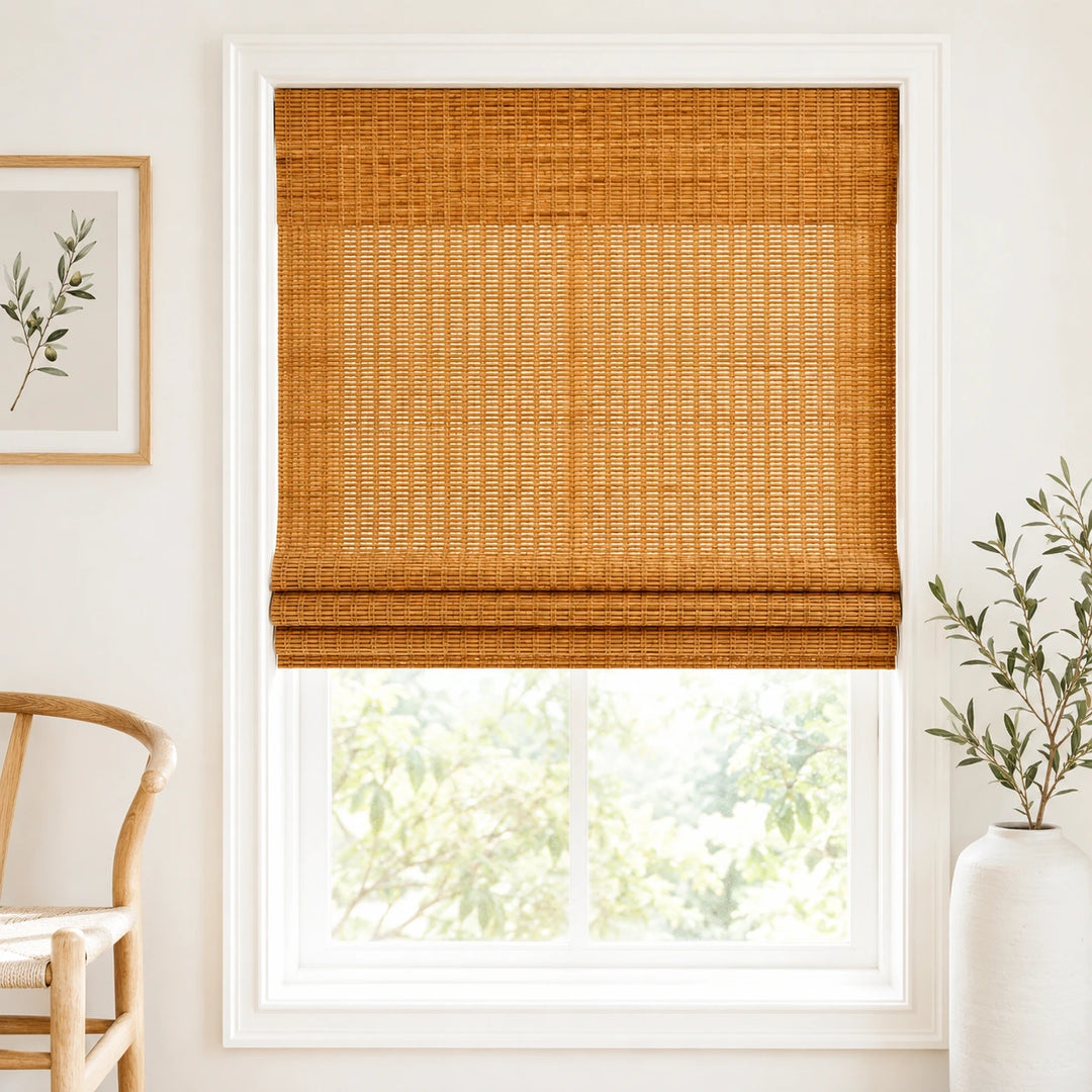 Custom Ivy Amber Woven Bamboo Shades - Standard - Amber DXP-03