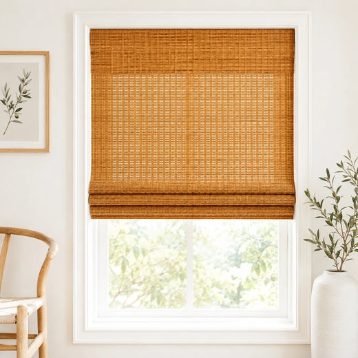 Custom Ivy Amber Woven Bamboo Shades - Standard - Amber DXP-03