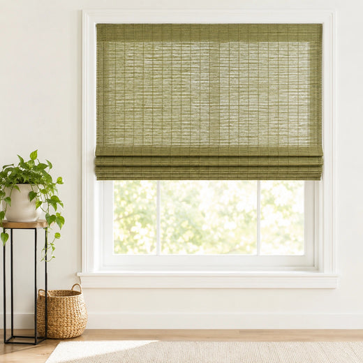 Custom Ivy Moss Woven Bamboo Shades - Standard - Moss DXS-09